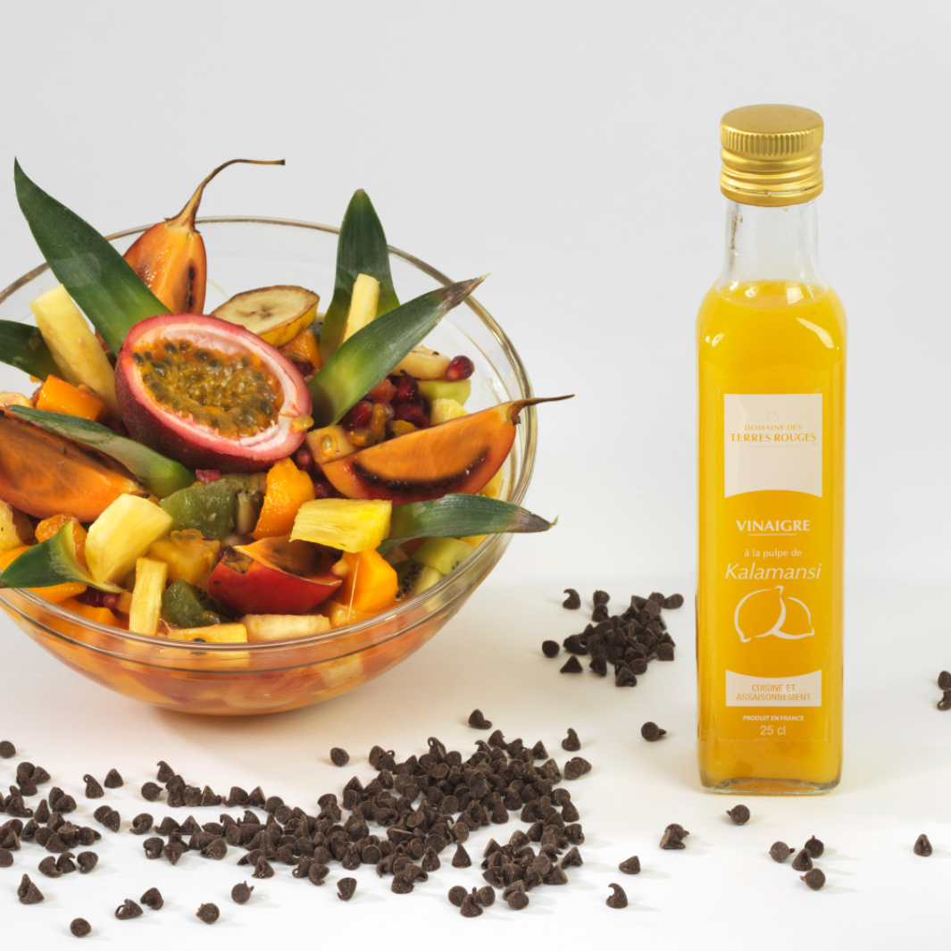 Essig mit Kalamansi Fruchtfleisch