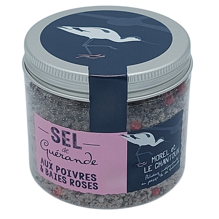 Graues Meersalz mit schwarz und rosa Pfeffer