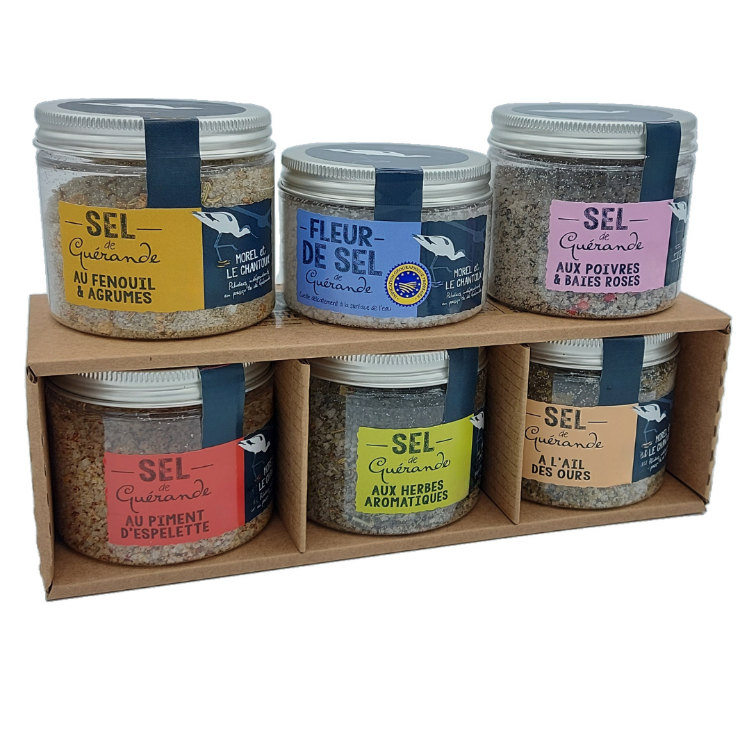 Graues Meersalz mit schwarz und rosa Pfeffer